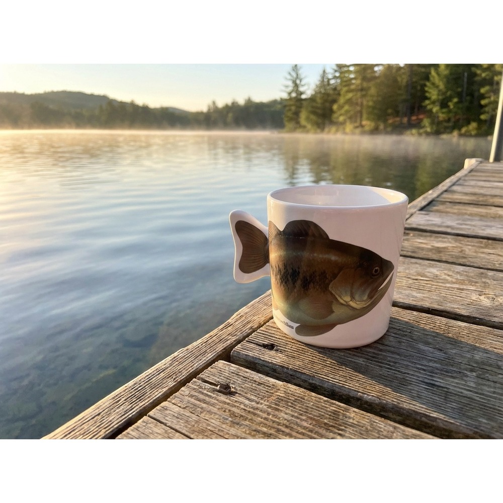 VNT Largemouth‎ Bass Ceramic Coffee Mug Fishing 1990 Cottage cabin lake cup cute